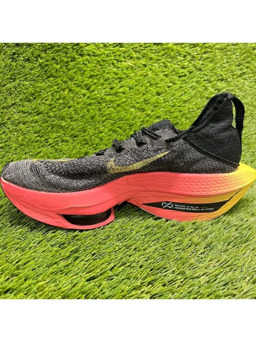 Nike Air Zoom Alphafly Next% 2 Womens Size 8 Black Orange Running Shoes Sneakers